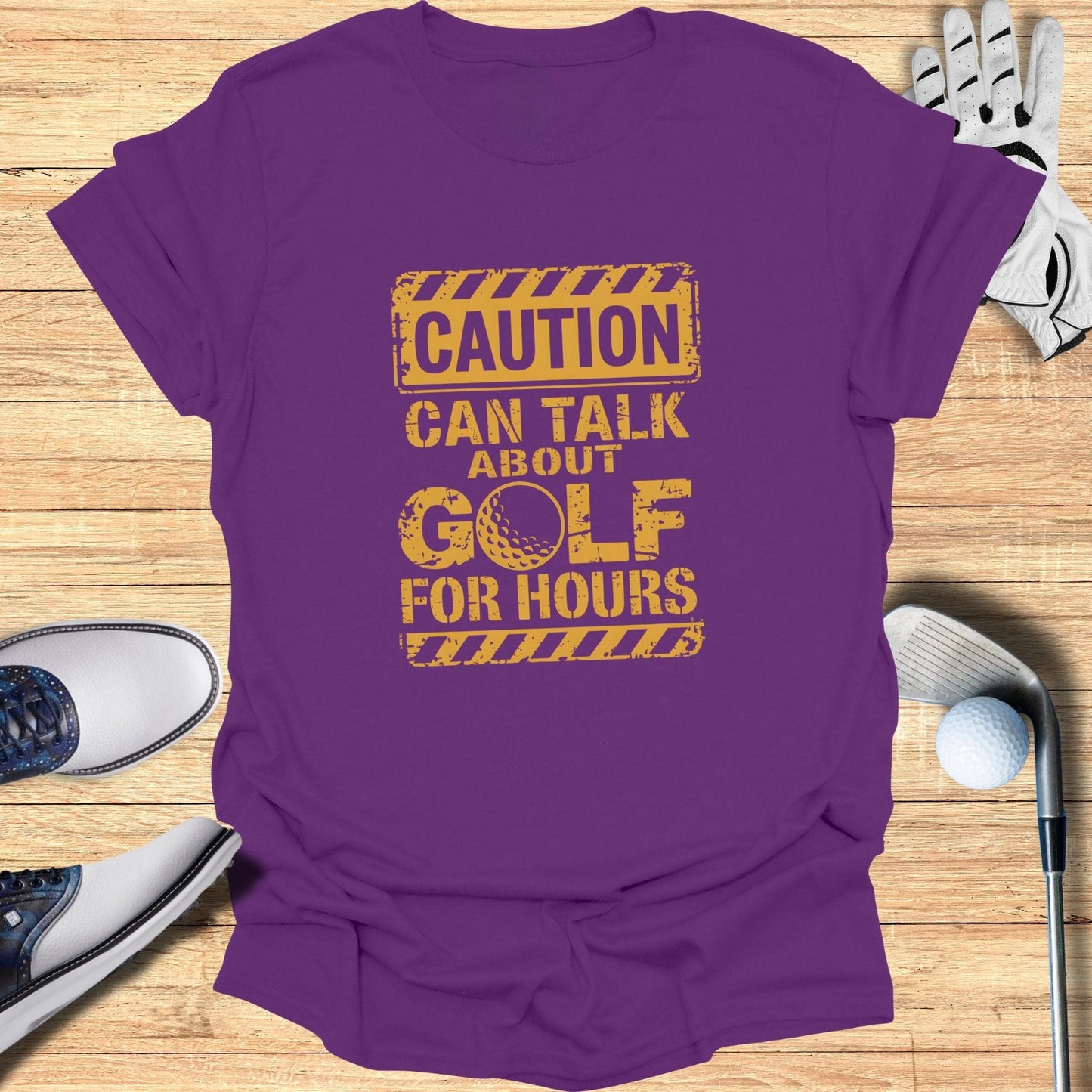 Caution Can Talk About Golf T-Shirt - Funny Golf Tee by Swing Epic