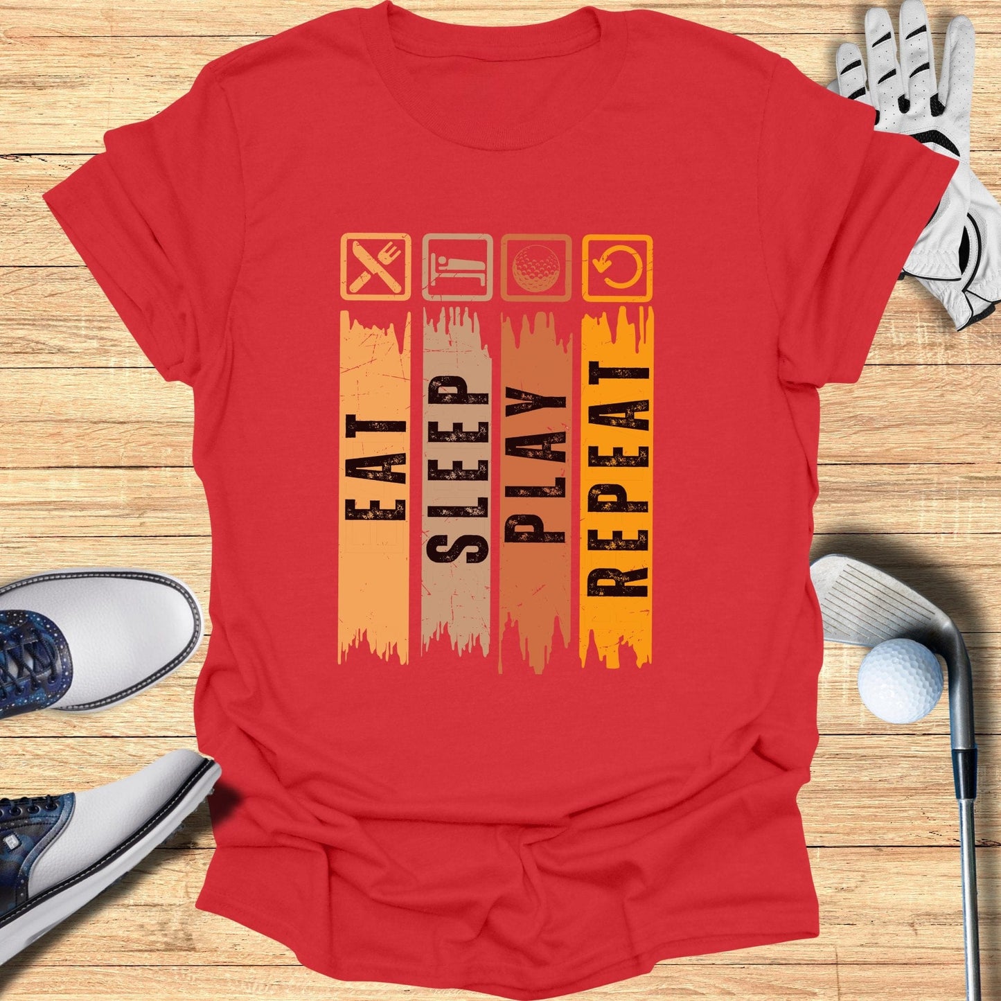Eat Sleep Play Repeat T-Shirt - Funny Golf Tee by Swing Epic