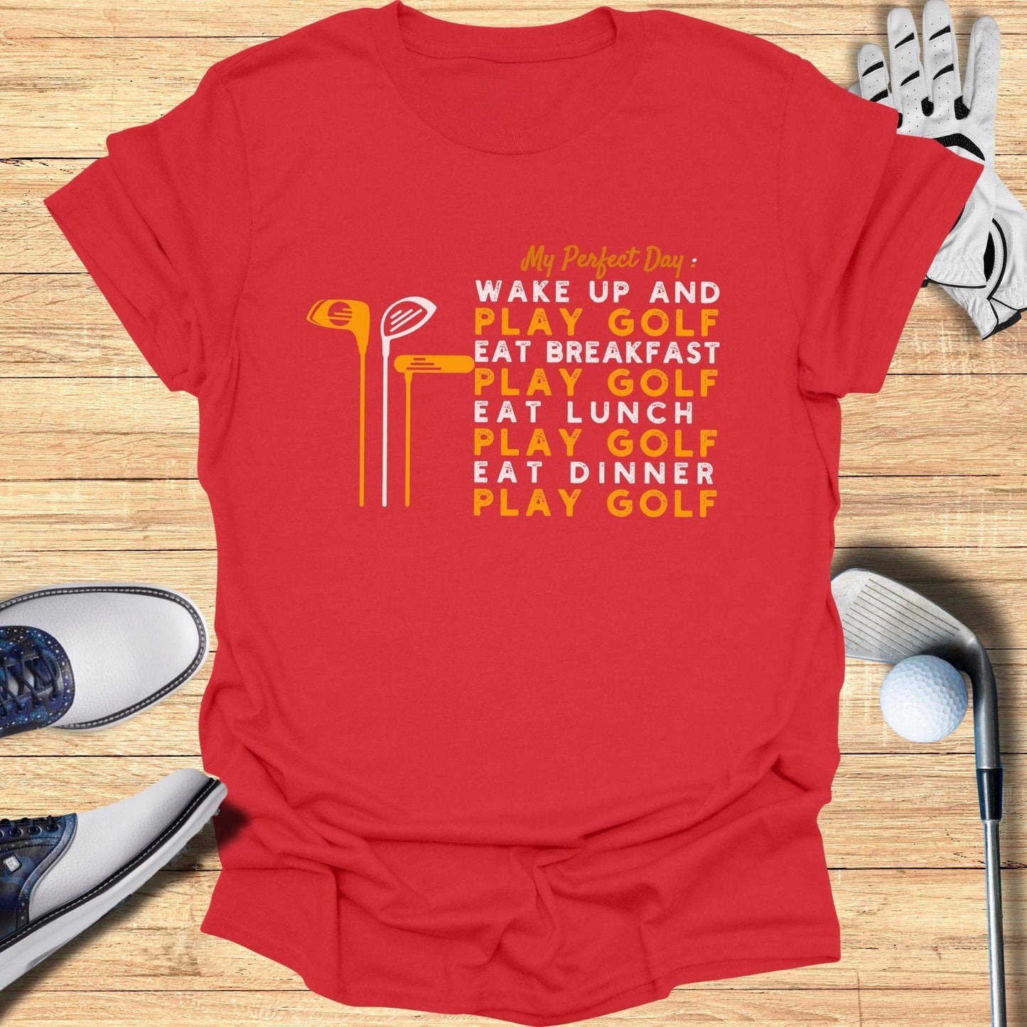 Wake Up and Play Golf T-Shirt - Funny Golf Tee by Swing Epic