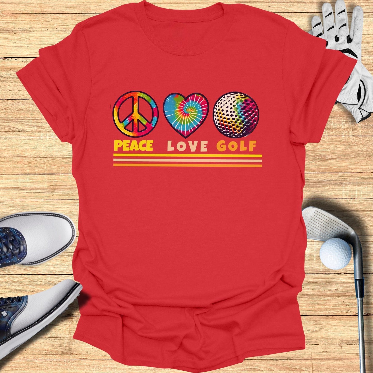 Peace Love Golf T-Shirt - Funny Golf Tee by Swing Epic