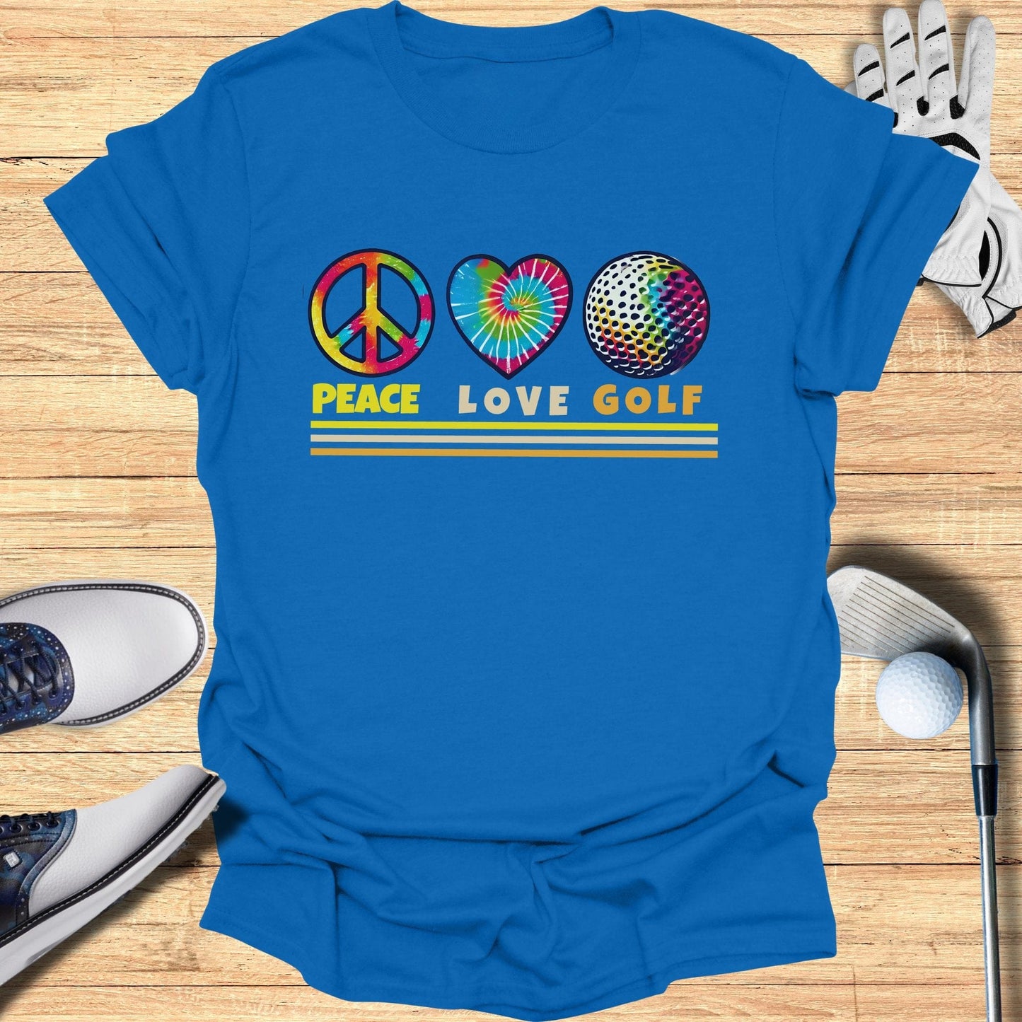 Peace Love Golf T-Shirt - Funny Golf Tee by Swing Epic
