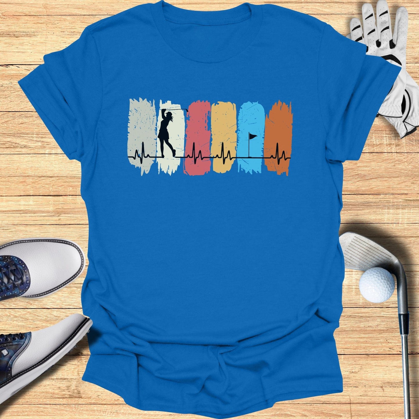 Golfing Heartbeat T-Shirt - Funny Golf T-Shirt by SwingEpic