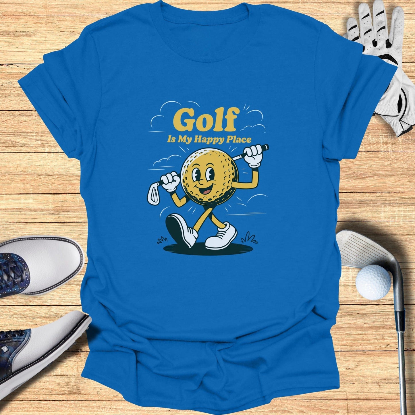 Golf Is My Happy Place T-Shirt - Funny Golf Tee by Swing Epic
