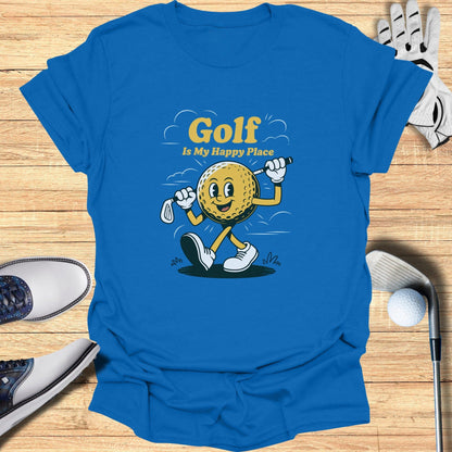 Golf Is My Happy Place T-Shirt - Funny Golf Tee by Swing Epic