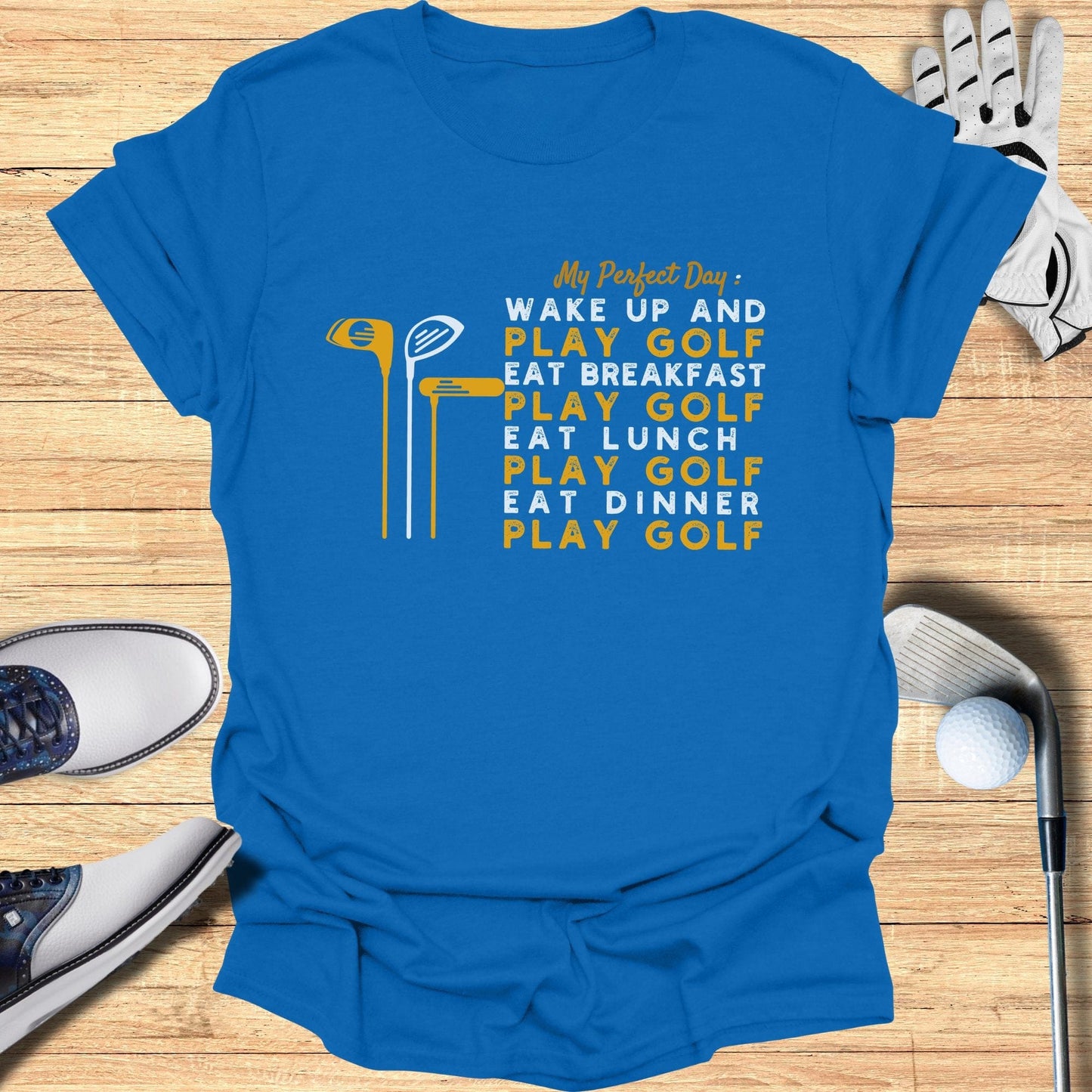 Wake Up and Play Golf T-Shirt - Funny Golf Tee by Swing Epic
