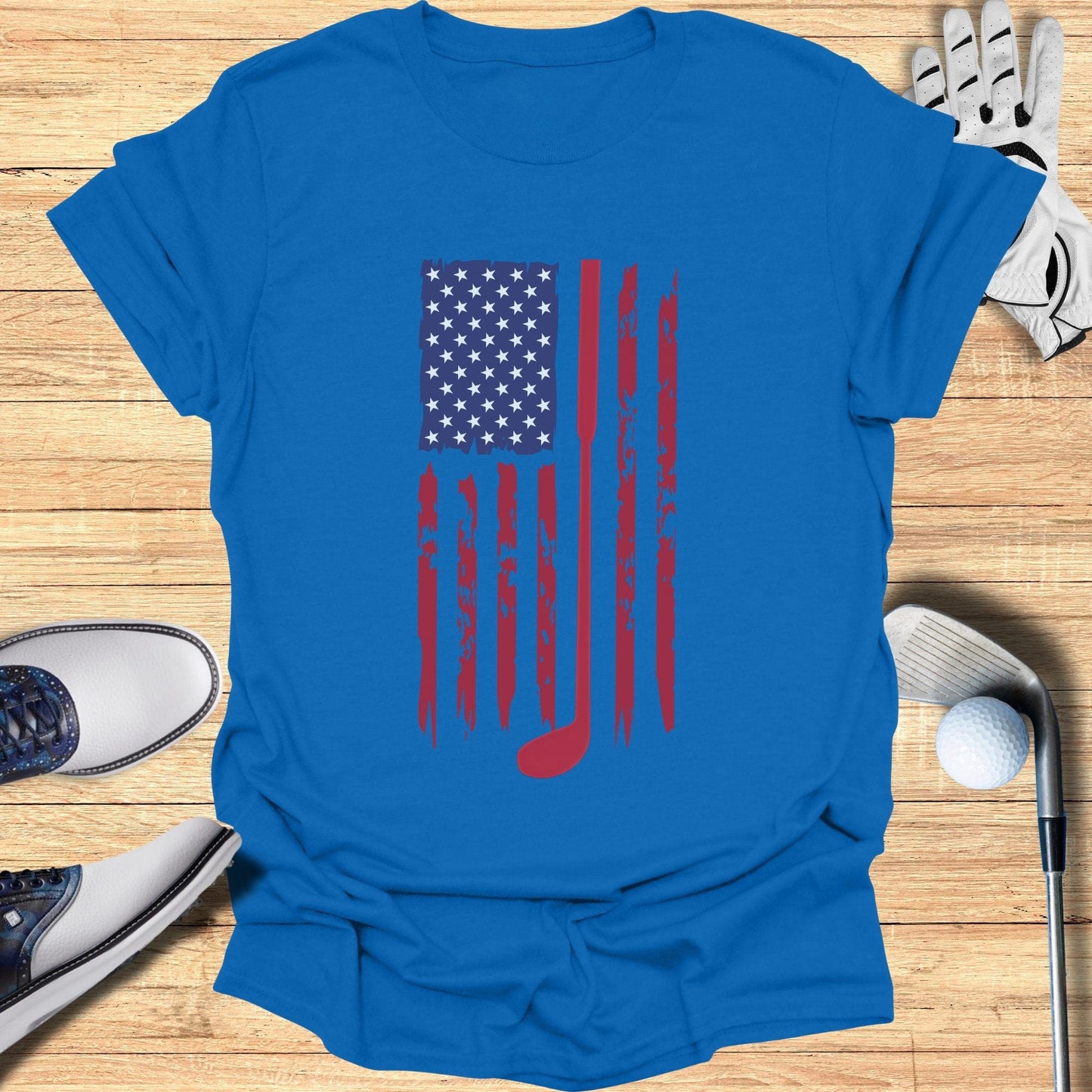 Patriotic Golf American Flag T-Shirt - Funny Golf Tee by Swing Epic