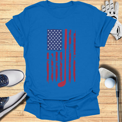 Patriotic Golf American Flag T-Shirt - Funny Golf Tee by Swing Epic