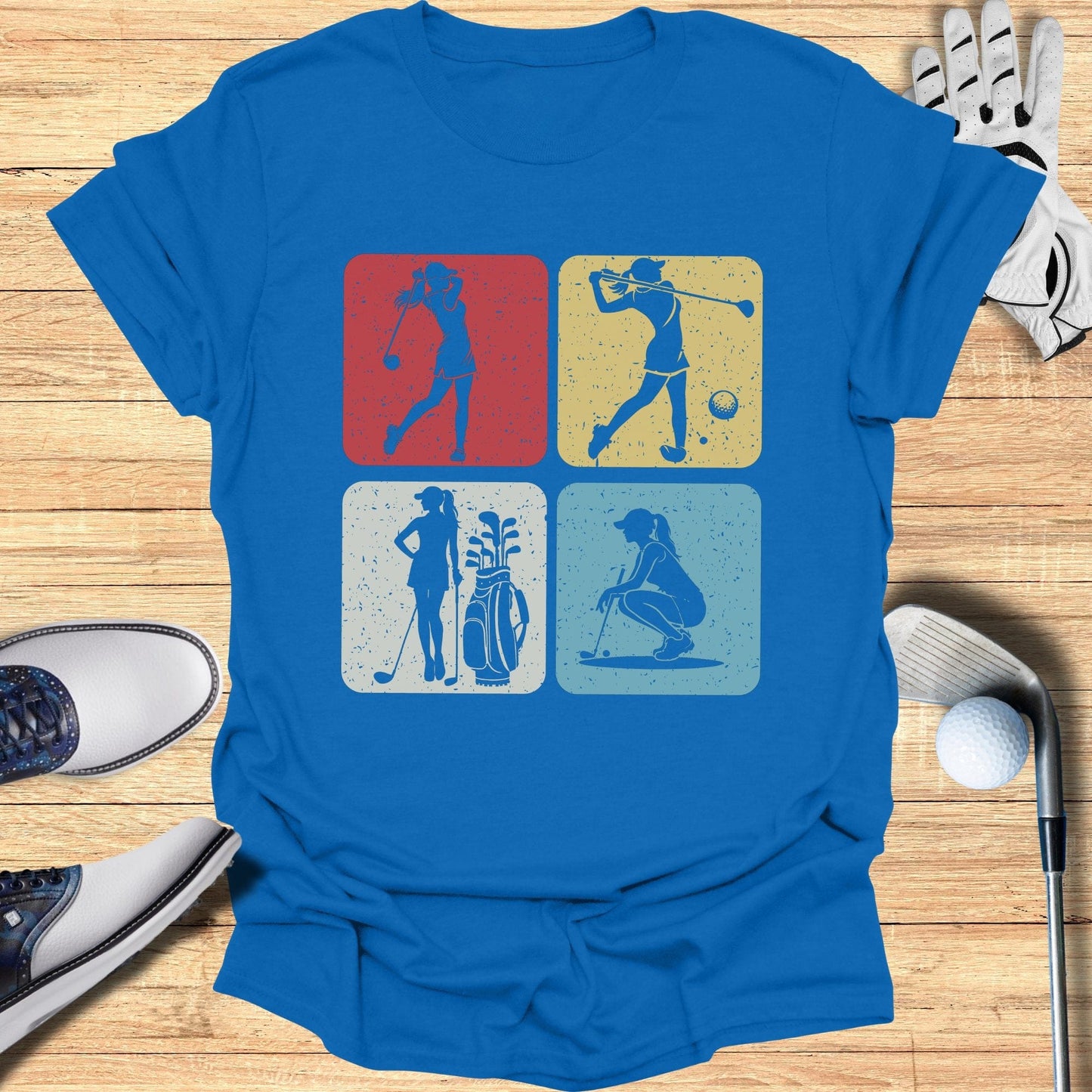 Vintage Golf Silhouettes T-Shirt - Funny Golf Tee by Swing Epic