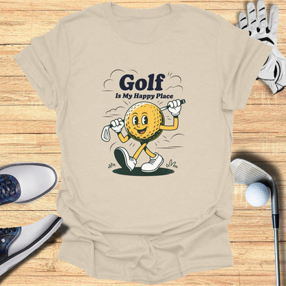 Golf Is My Happy Place T-Shirt - Funny Golf Tee by Swing Epic