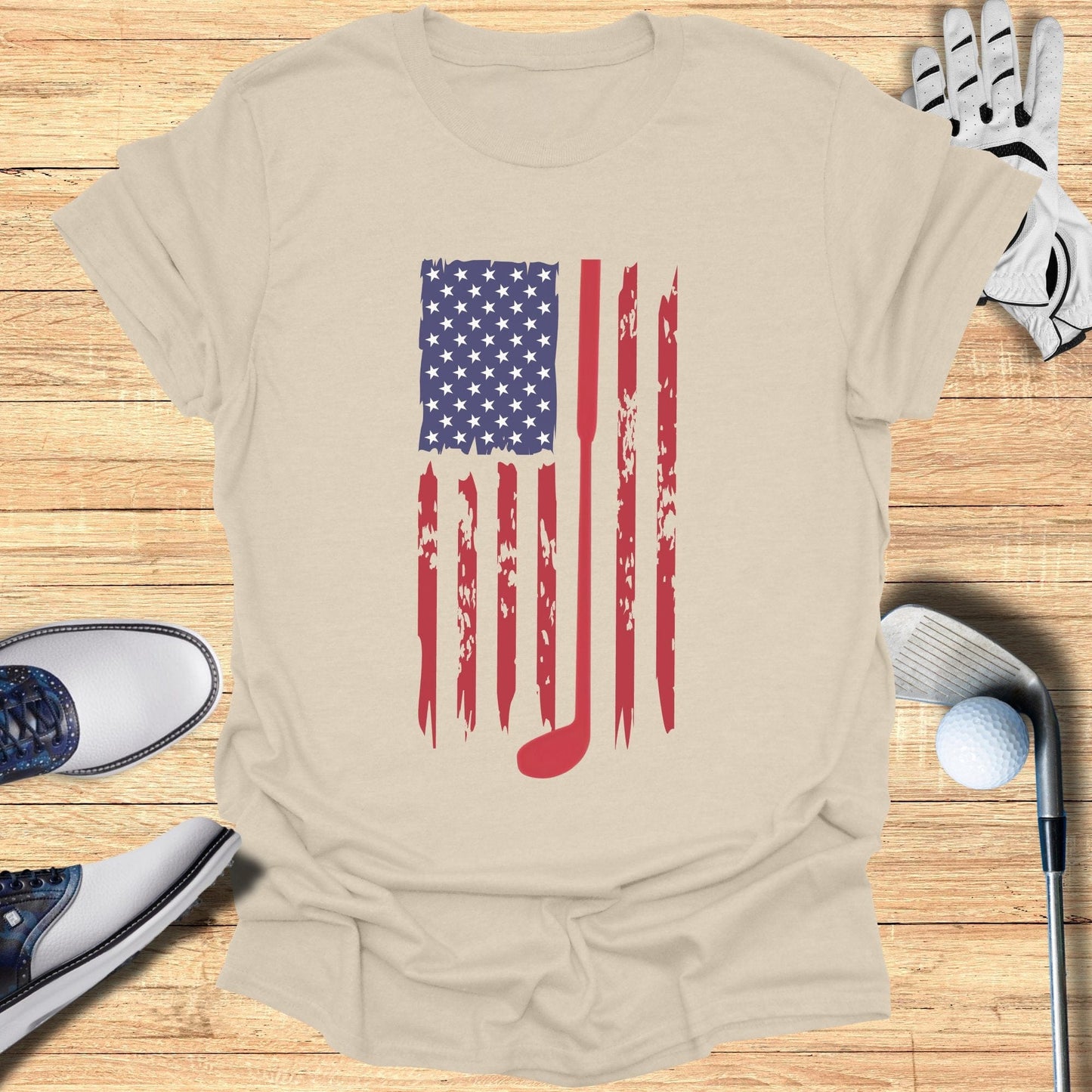 Patriotic Golf American Flag T-Shirt - Funny Golf Tee by Swing Epic