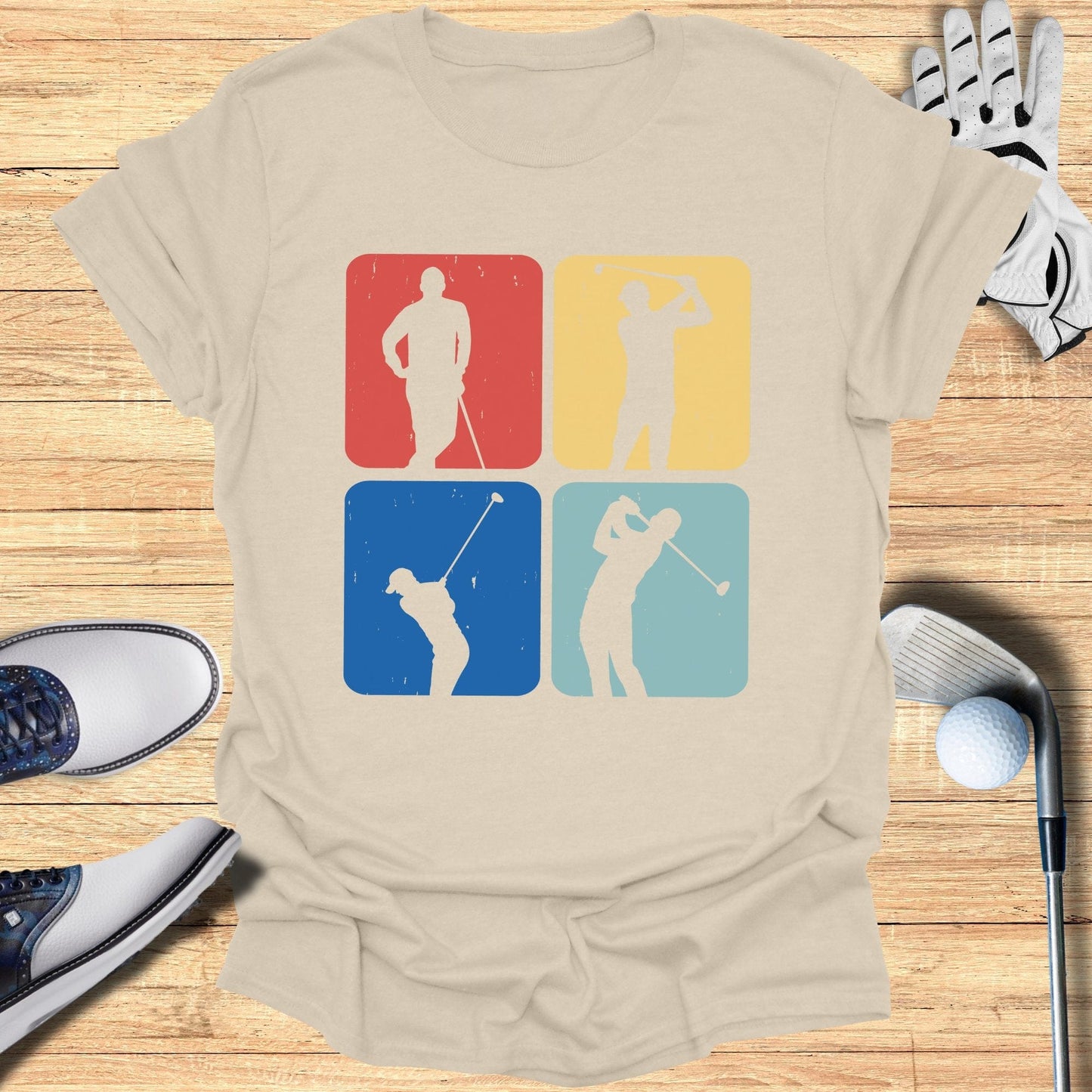 Vintage Golf Silhouettes T-Shirt - Funny Golf Tee by Swing Epic