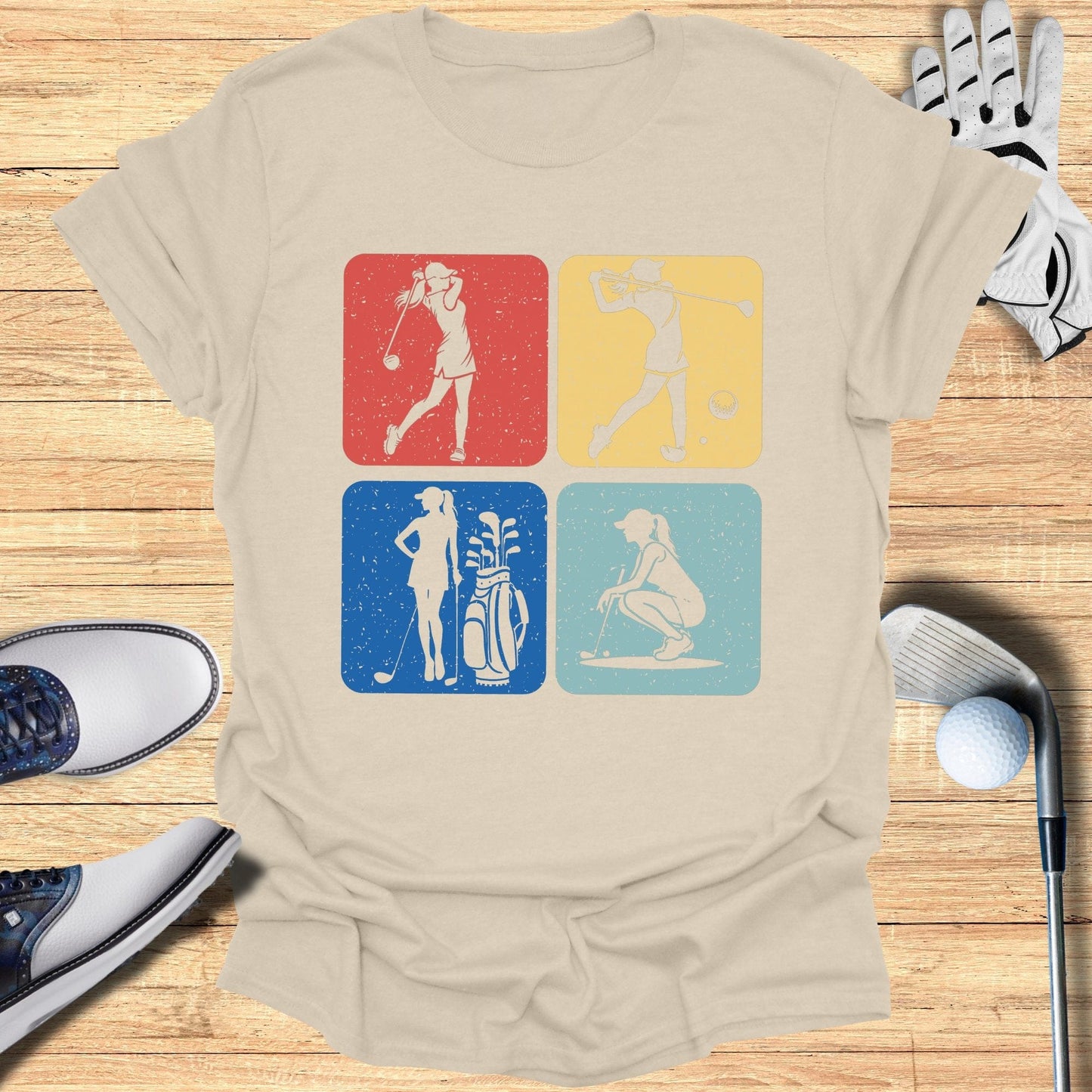 Vintage Golf Silhouettes T-Shirt - Funny Golf Tee by Swing Epic