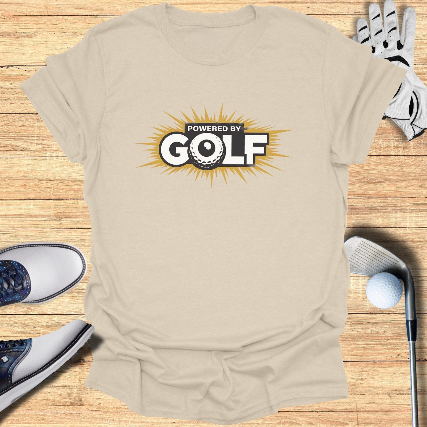 Powered by Golf T-Shirt - Funny Golf Tee by Swing Epic