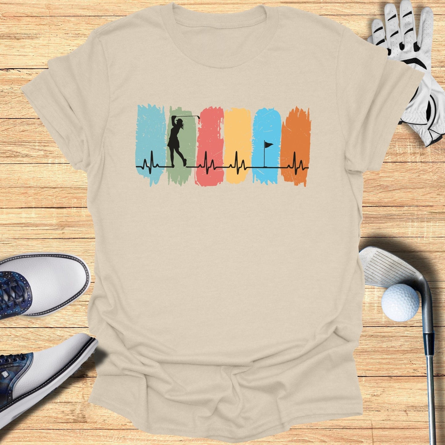 Golfing Heartbeat T-Shirt - Funny Golf T-Shirt by SwingEpic