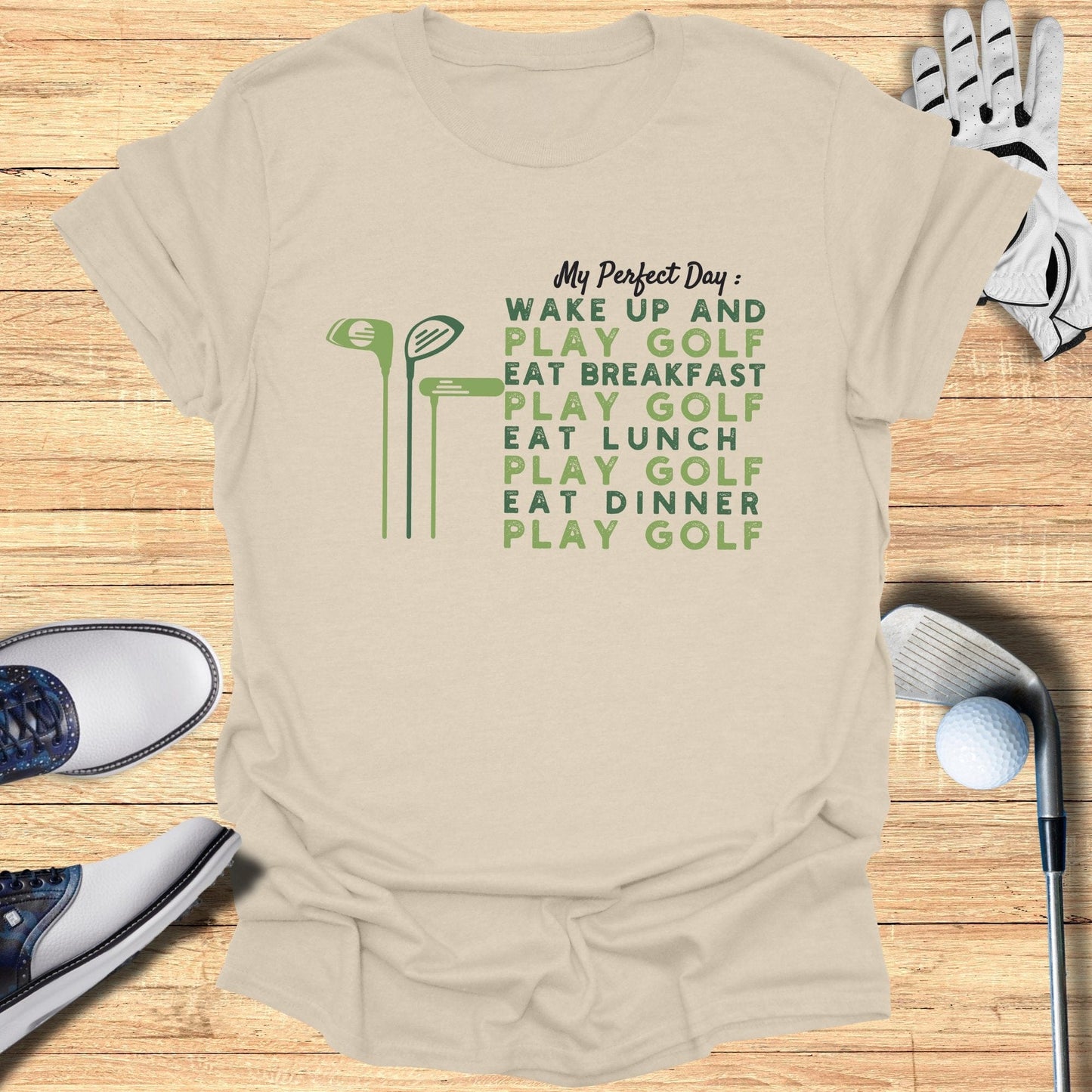 Wake Up and Play Golf T-Shirt - Funny Golf Tee by Swing Epic