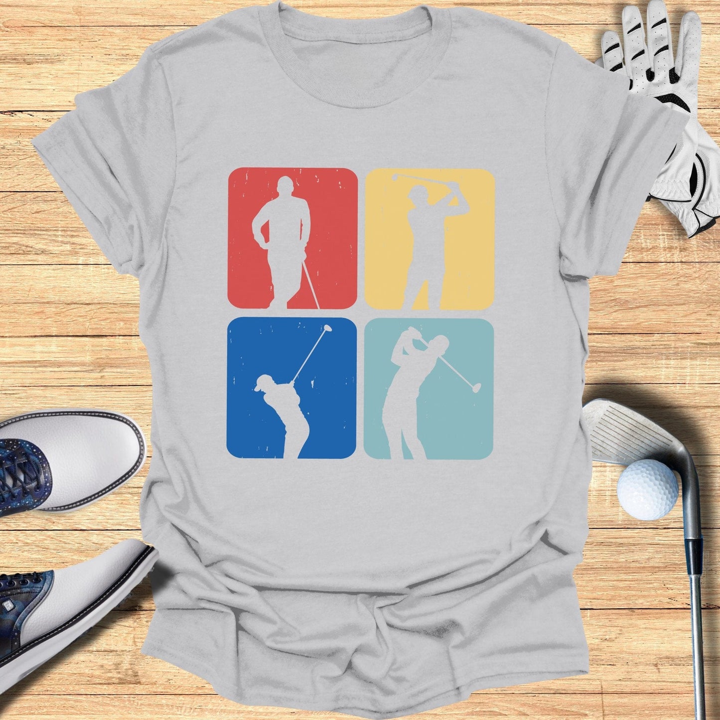 Vintage Golf Silhouettes T-Shirt - Funny Golf Tee by Swing Epic