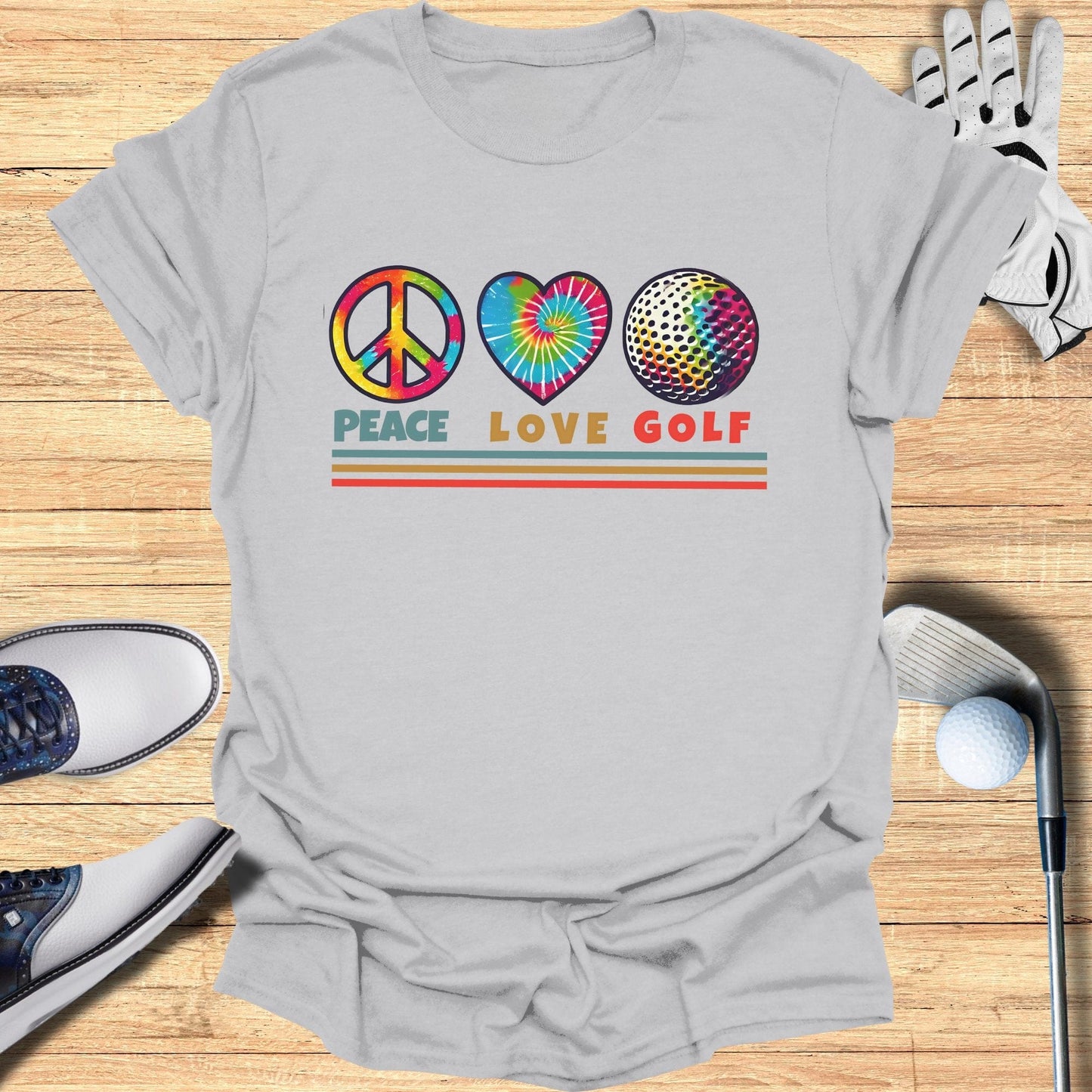 Peace Love Golf T-Shirt - Funny Golf Tee by Swing Epic