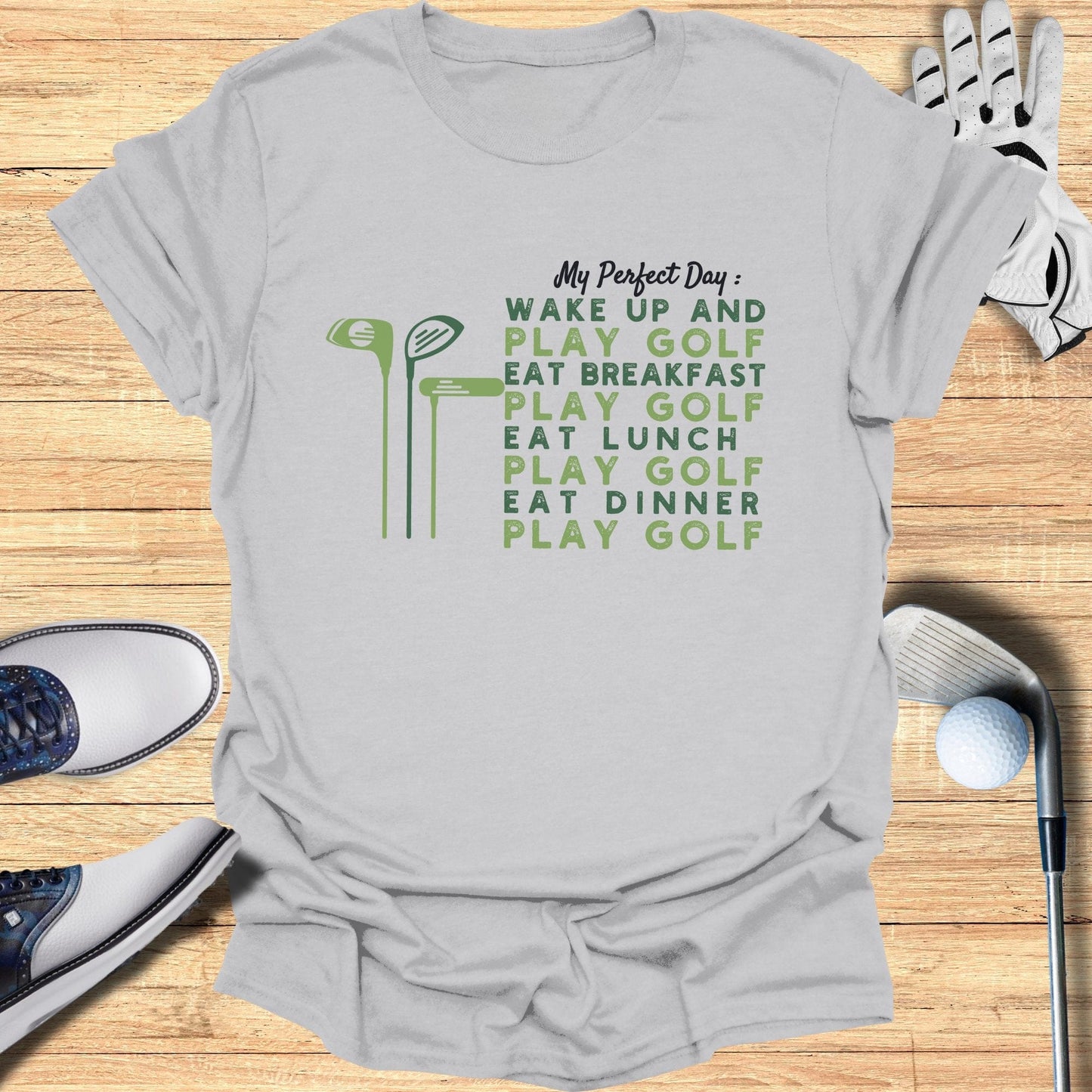 Wake Up and Play Golf T-Shirt - Funny Golf Tee by Swing Epic