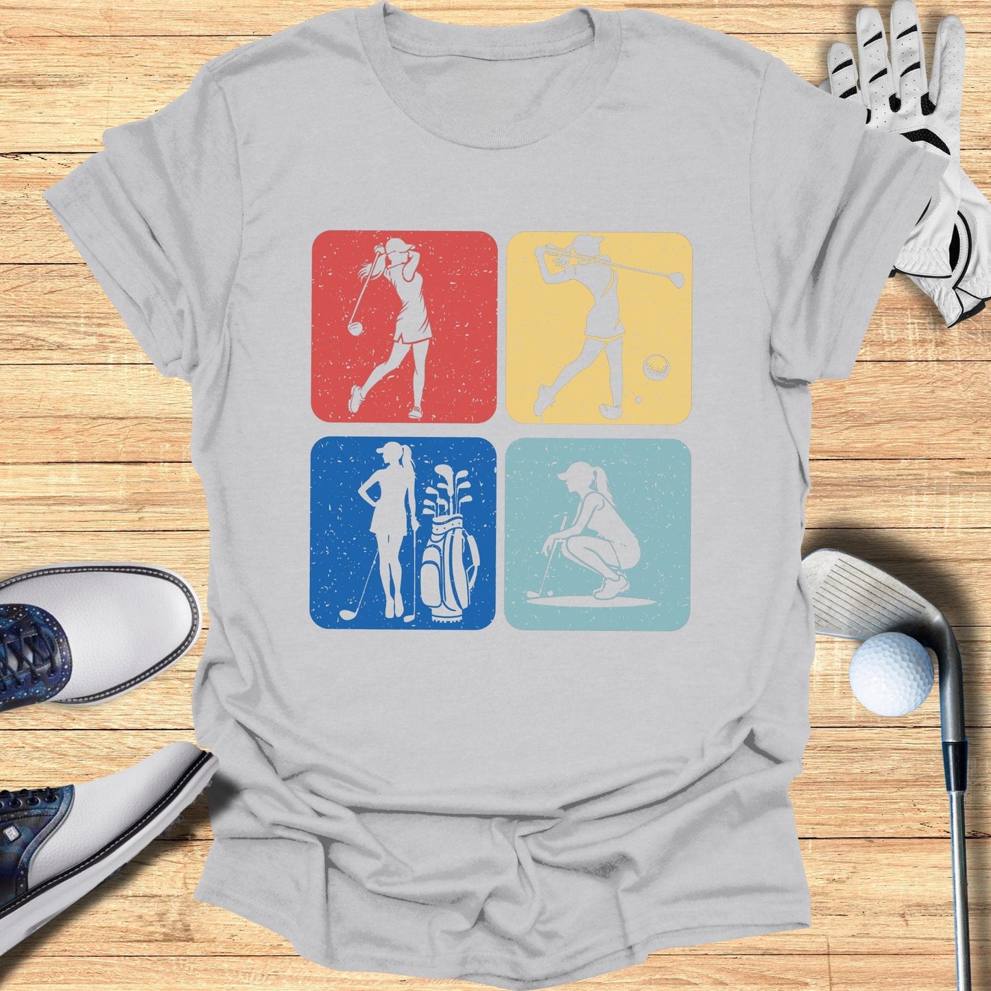 Vintage Golf Silhouettes T-Shirt - Funny Golf Tee by Swing Epic