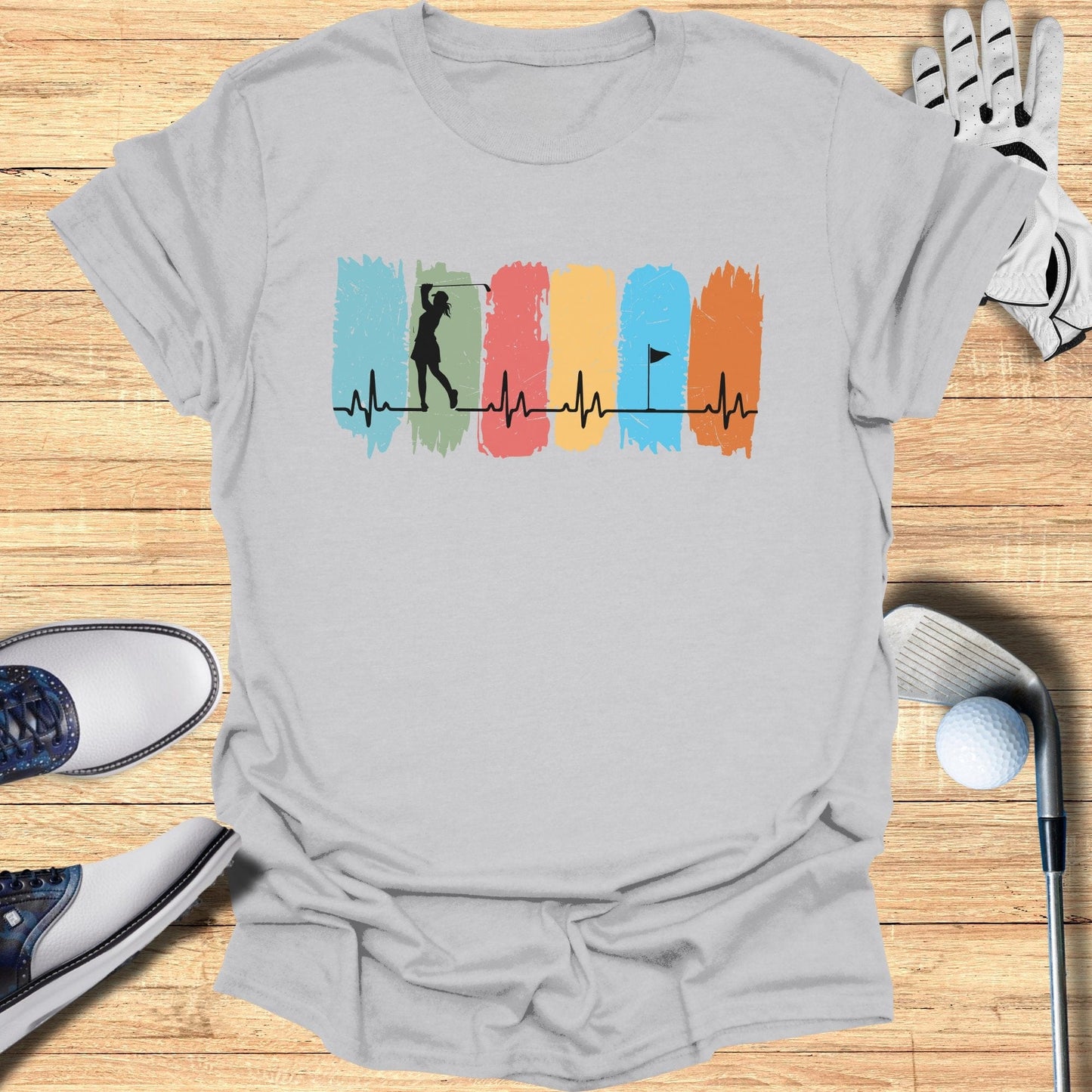 Golfing Heartbeat T-Shirt - Funny Golf T-Shirt by SwingEpic