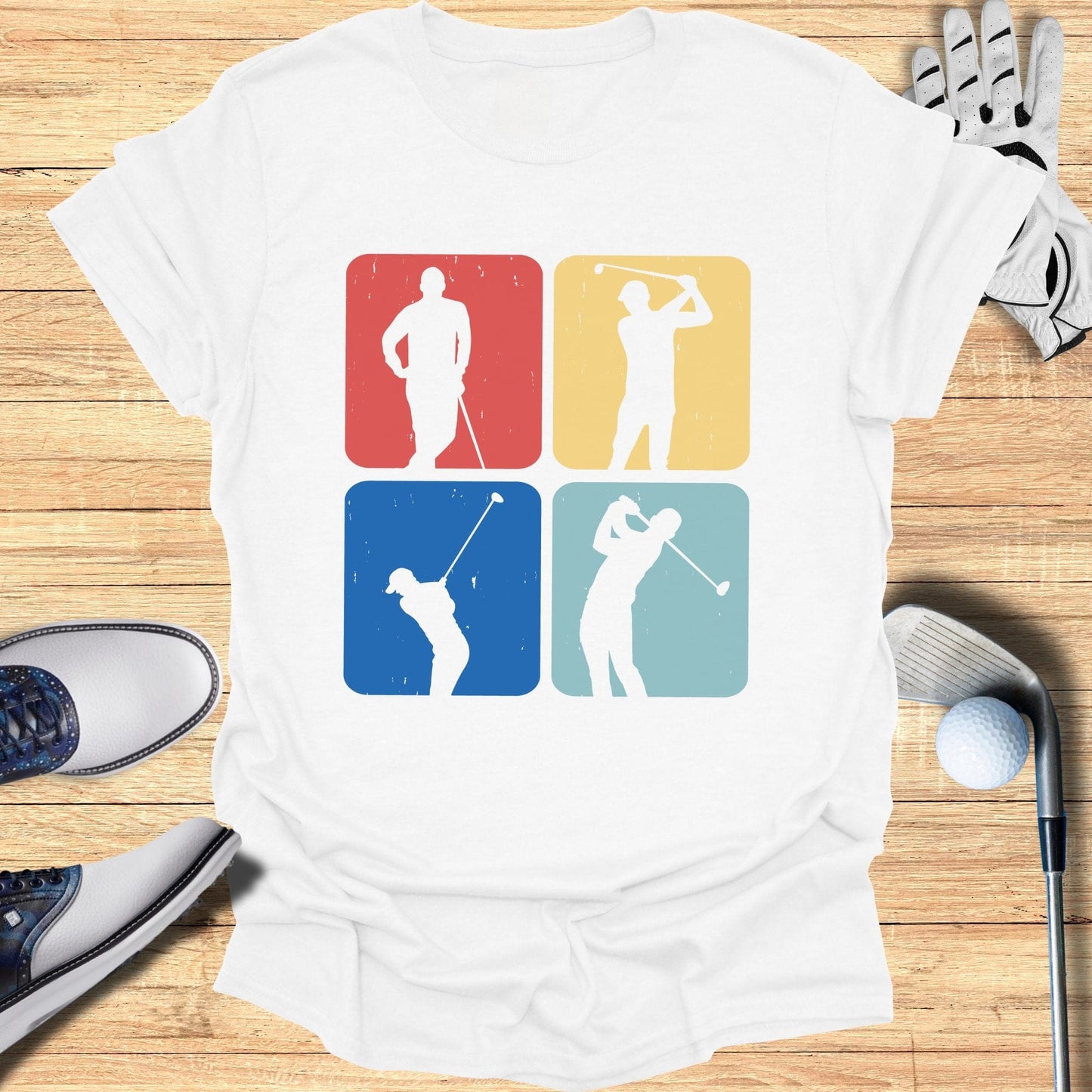 Vintage Golf Silhouettes T-Shirt - Funny Golf Tee by Swing Epic
