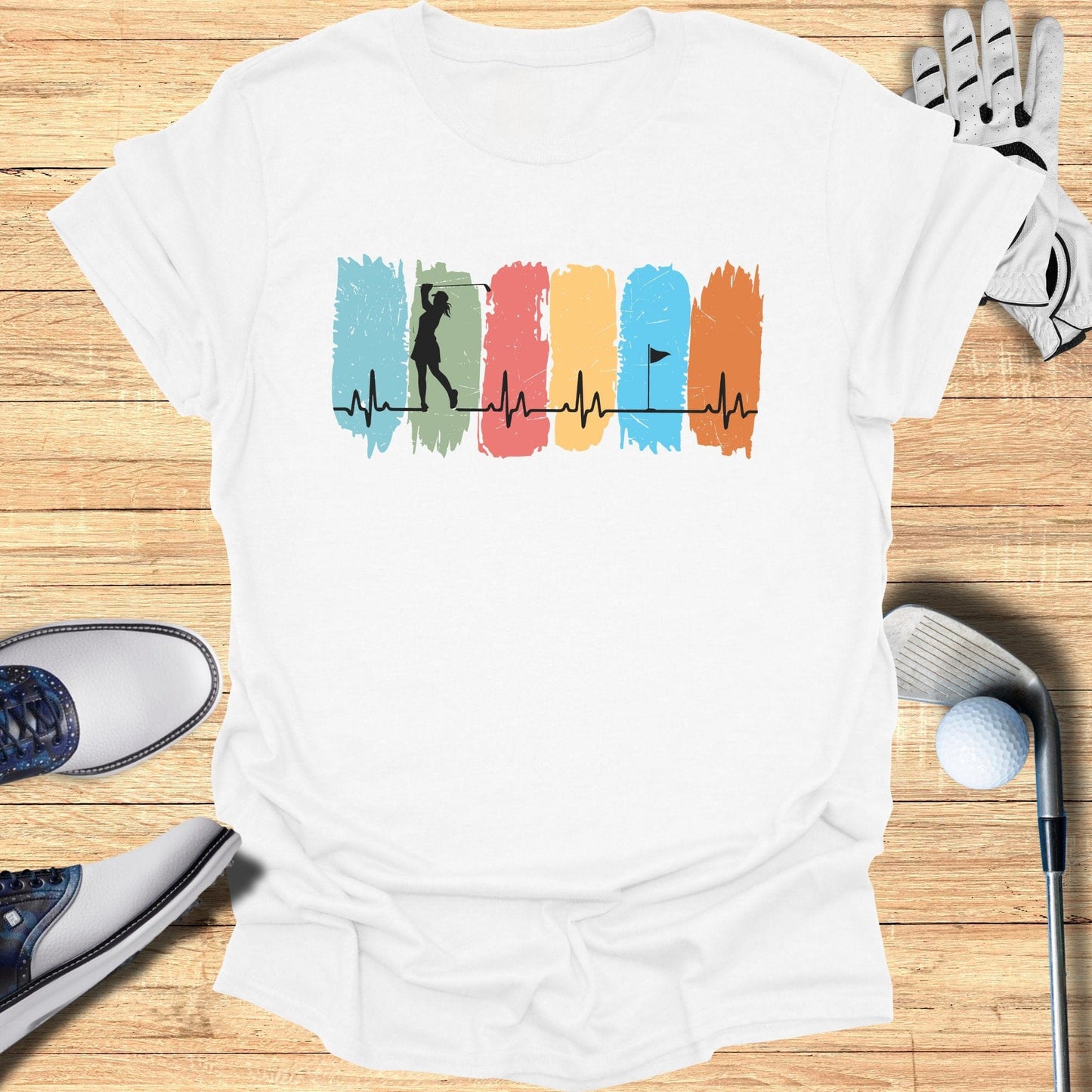 Golfing Heartbeat T-Shirt - Funny Golf T-Shirt by SwingEpic