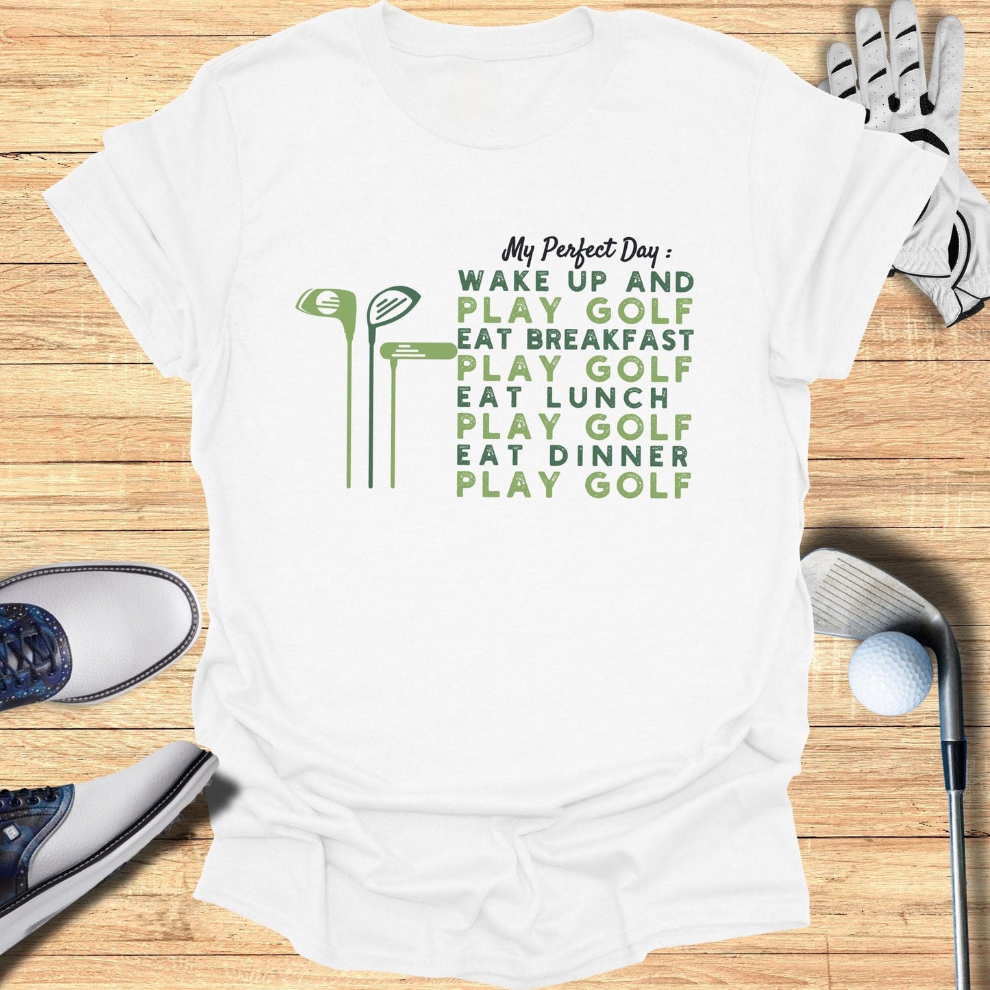 Wake Up and Play Golf T-Shirt - Funny Golf Tee by Swing Epic