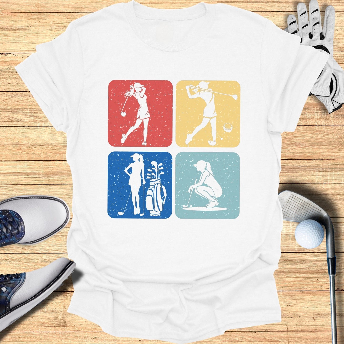 Vintage Golf Silhouettes T-Shirt - Funny Golf Tee by Swing Epic
