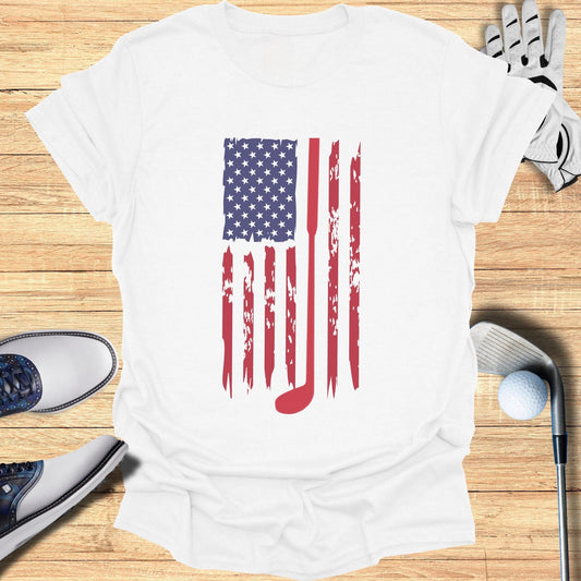Patriotic Golf American Flag T-Shirt - Funny Golf Tee by Swing Epic