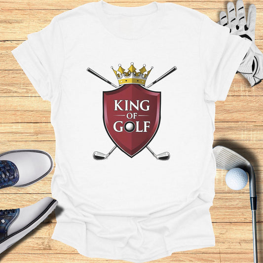 King Of Golf Shield T-Shirt - Funny Golf Tee by Swing Epic