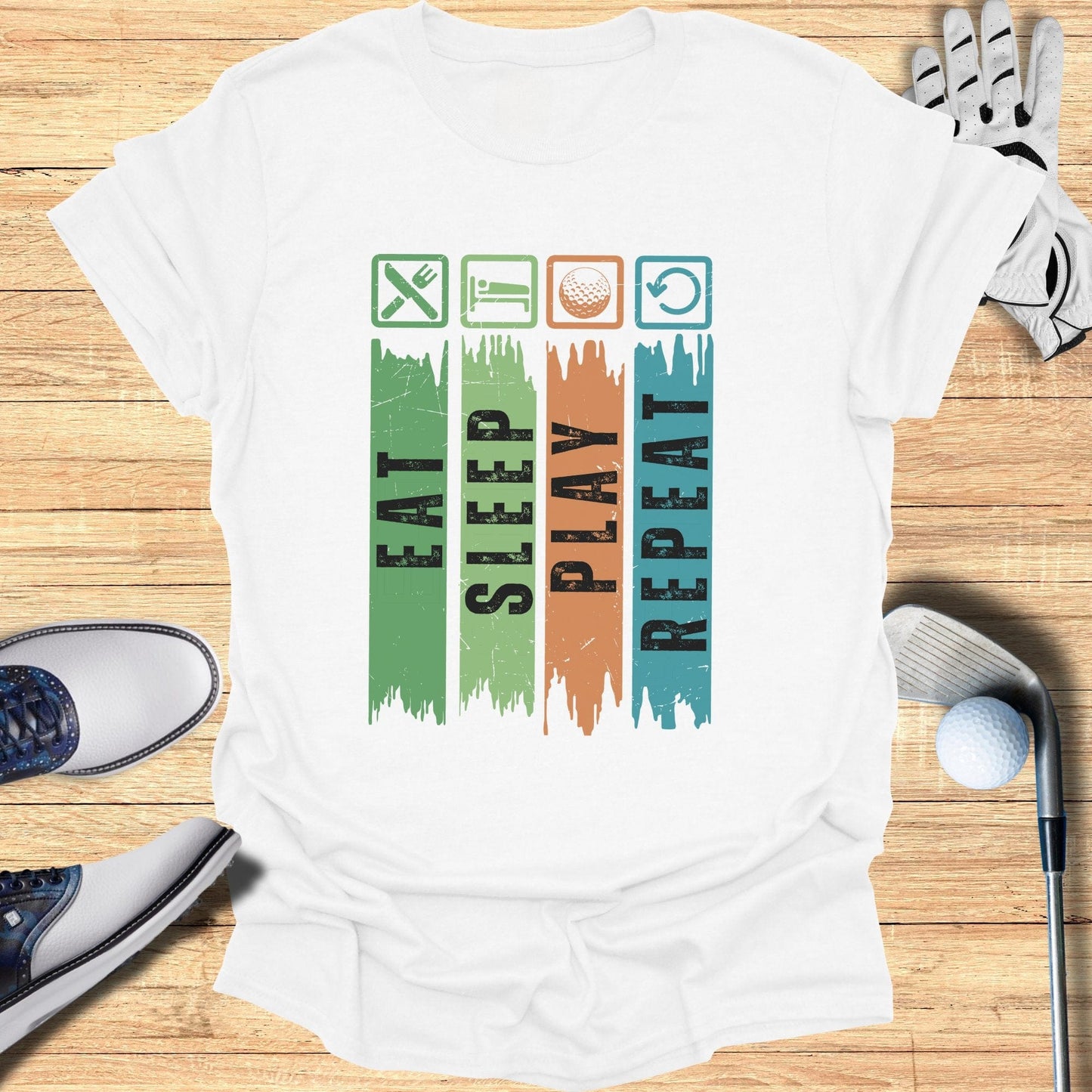 Eat Sleep Play Repeat T-Shirt - Funny Golf Tee by Swing Epic
