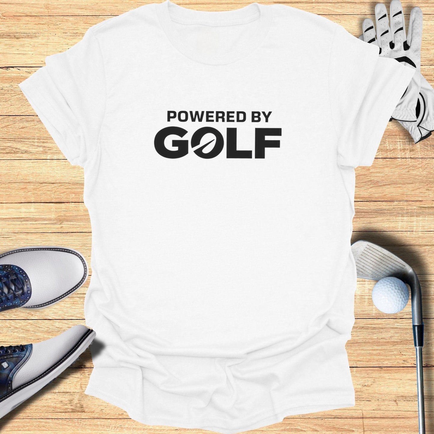 Powered by Golf T-Shirt - Funny Golf Tee by Swing Epic