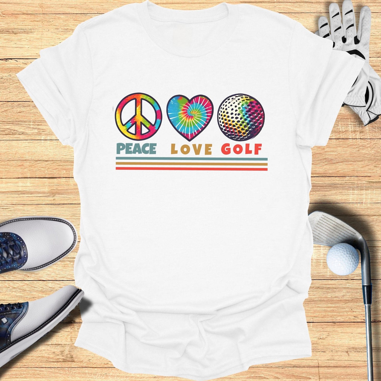 Peace Love Golf T-Shirt - Funny Golf Tee by Swing Epic
