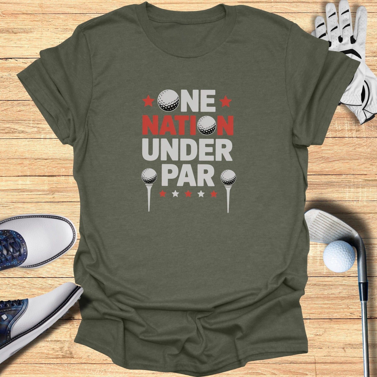 One Nation Under Par T-Shirt - Funny Golf Tee by Swing Epic