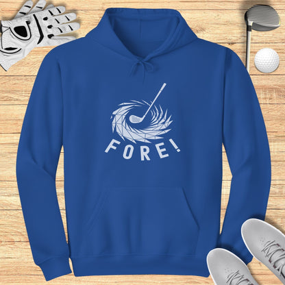 Blue Hoodie with Golfing Fore Print Design