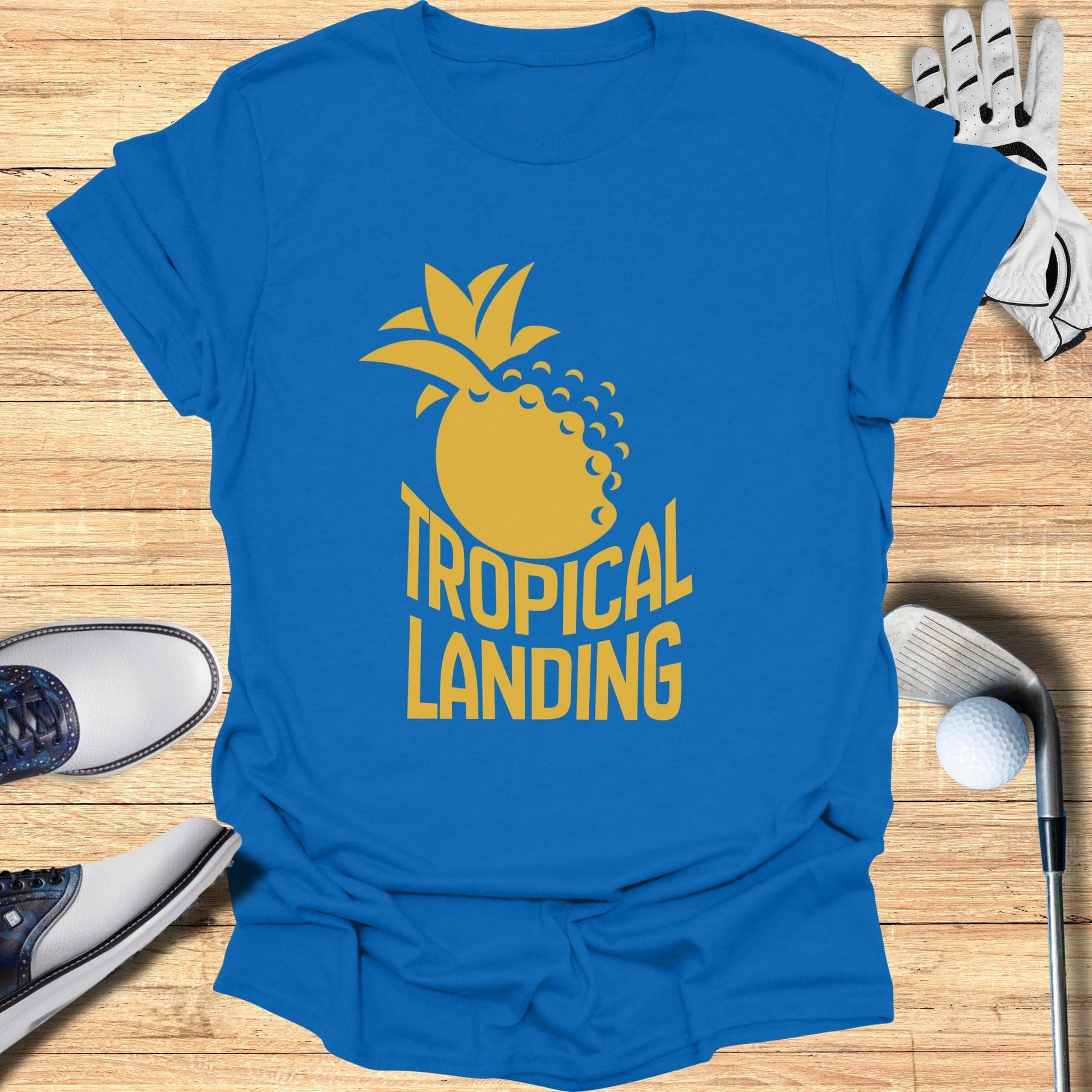 Bright Blue Tropical Landing Printed Graphic Tee