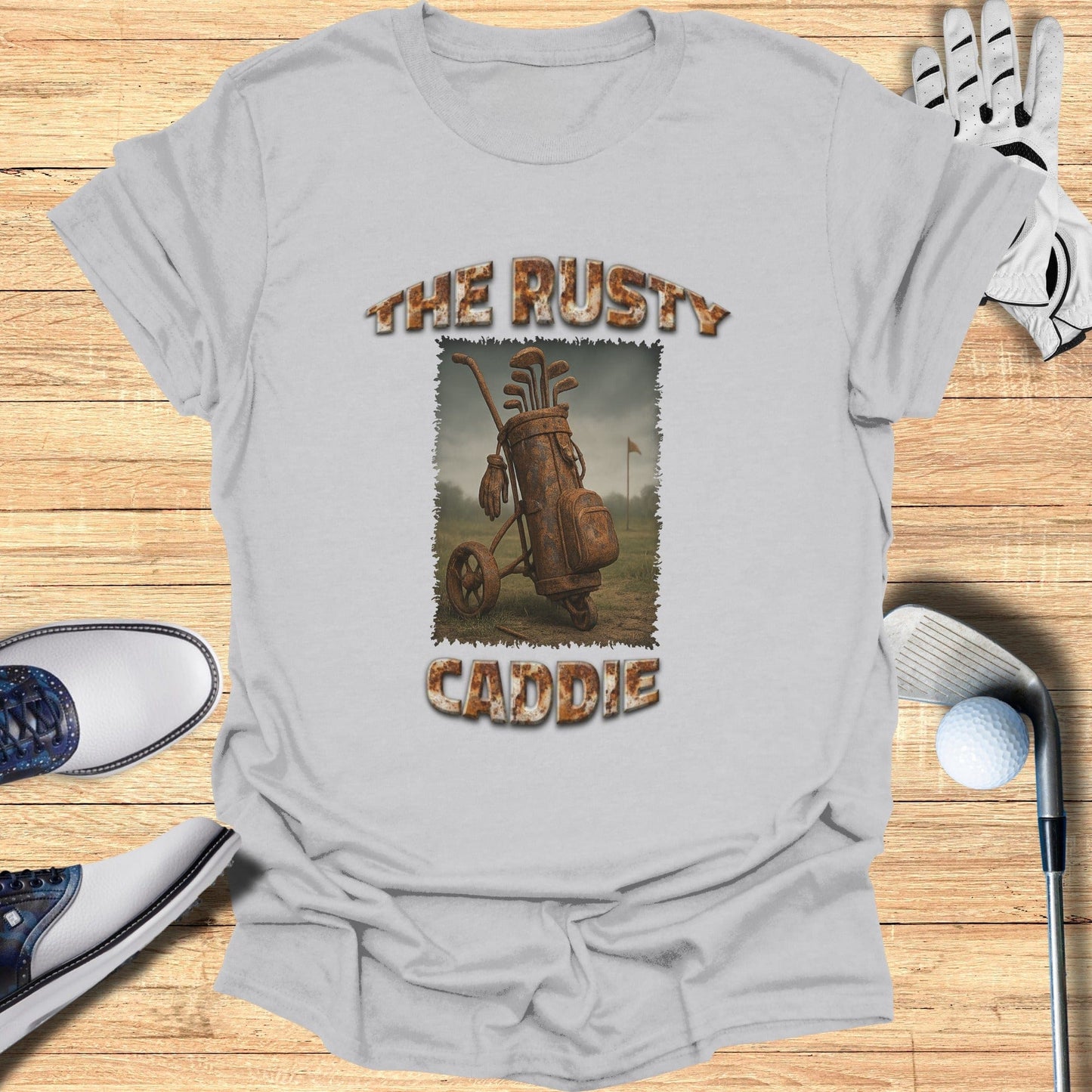 The Rusty Caddie T-Shirt - Funny Golf Tee by Swing Epic