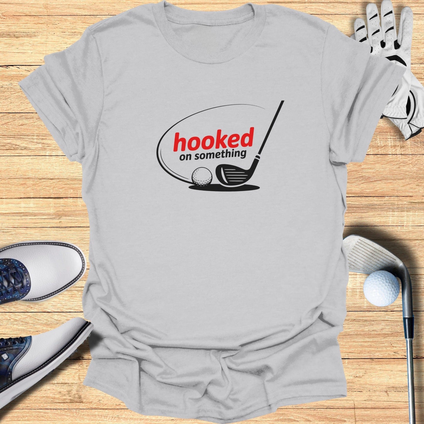 Hooked On Something T-Shirt - Funny Golf Tee by Swing Epic