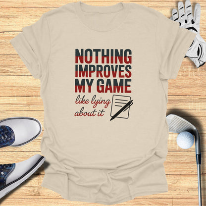 Lying Improves My Game T-Shirt - Funny Golf Tee by Swing Epic
