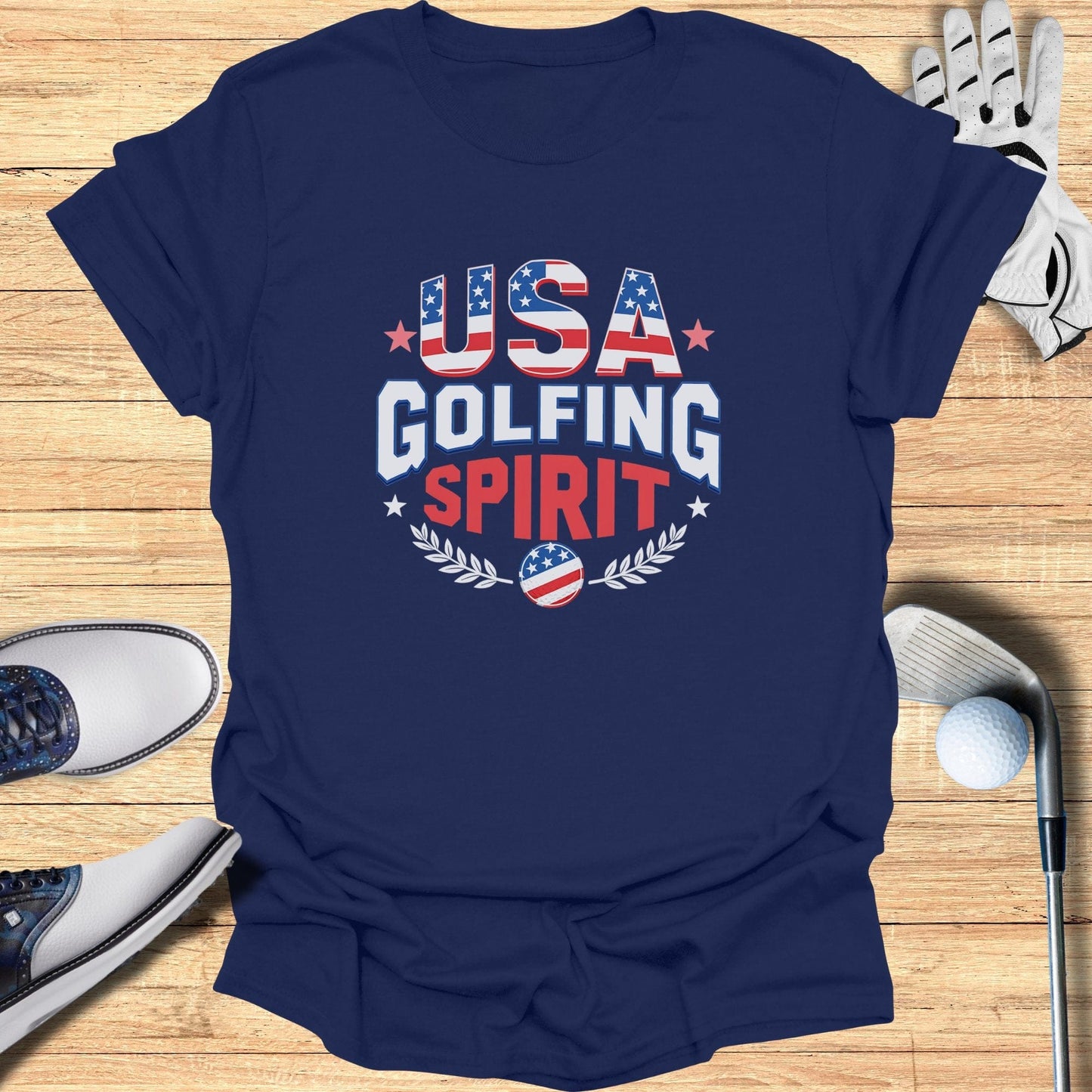USA Golfing Spirit T-Shirt - Funny Golf Tee by Swing Epic