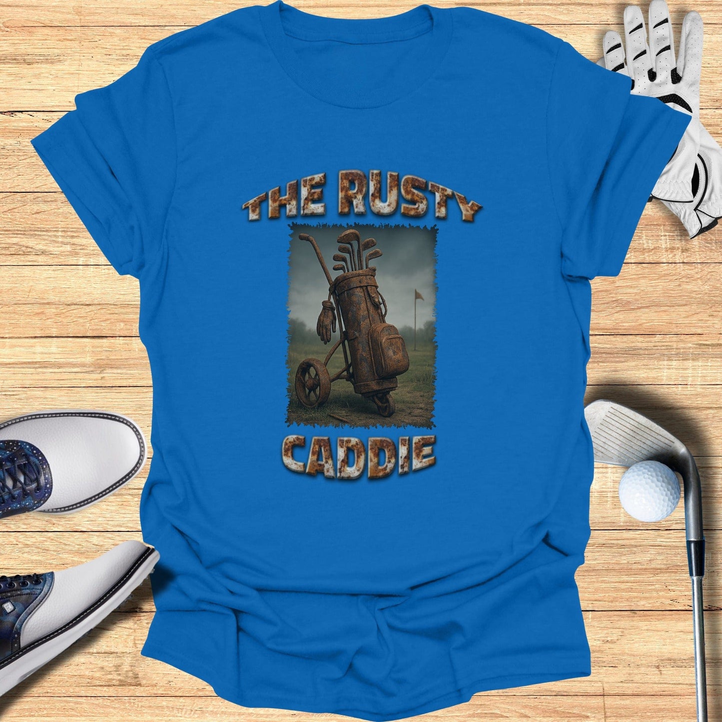 The Rusty Caddie T-Shirt - Funny Golf Tee by Swing Epic