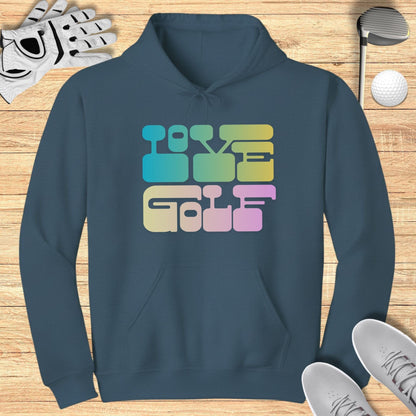 Love Golf Retro Style Hoodie for Golf Enthusiasts