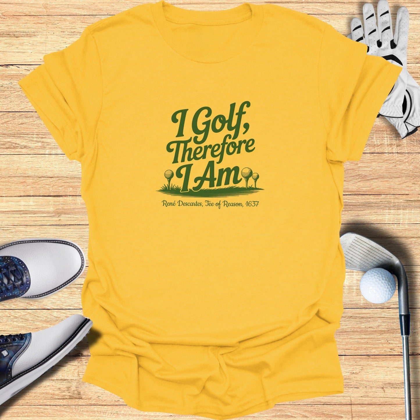 I Golf Therefore I Am T-Shirt - Funny Golf Tee by Swing Epic