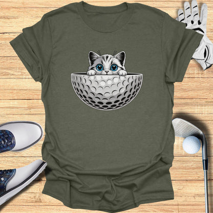 Golf Lover Kitten Graphic Tee Shirt