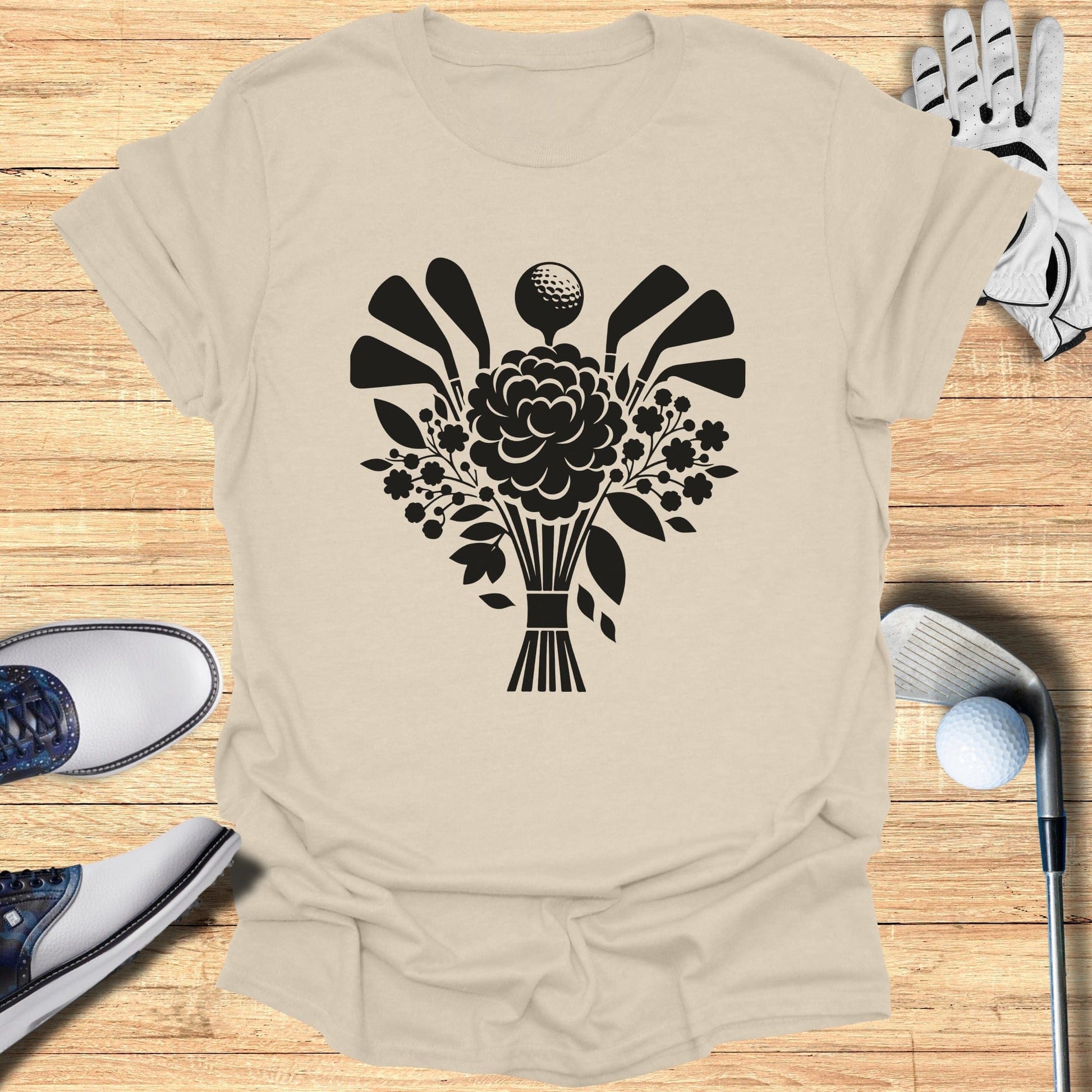 Golf Flowers Graphic Tee for Sports Enthusiasts