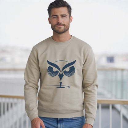 Owl Eyes Graphic Beige Long Sleeve Shirt