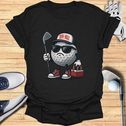 Funny Cool Golf Ball Character Graphic Tee Shirt
