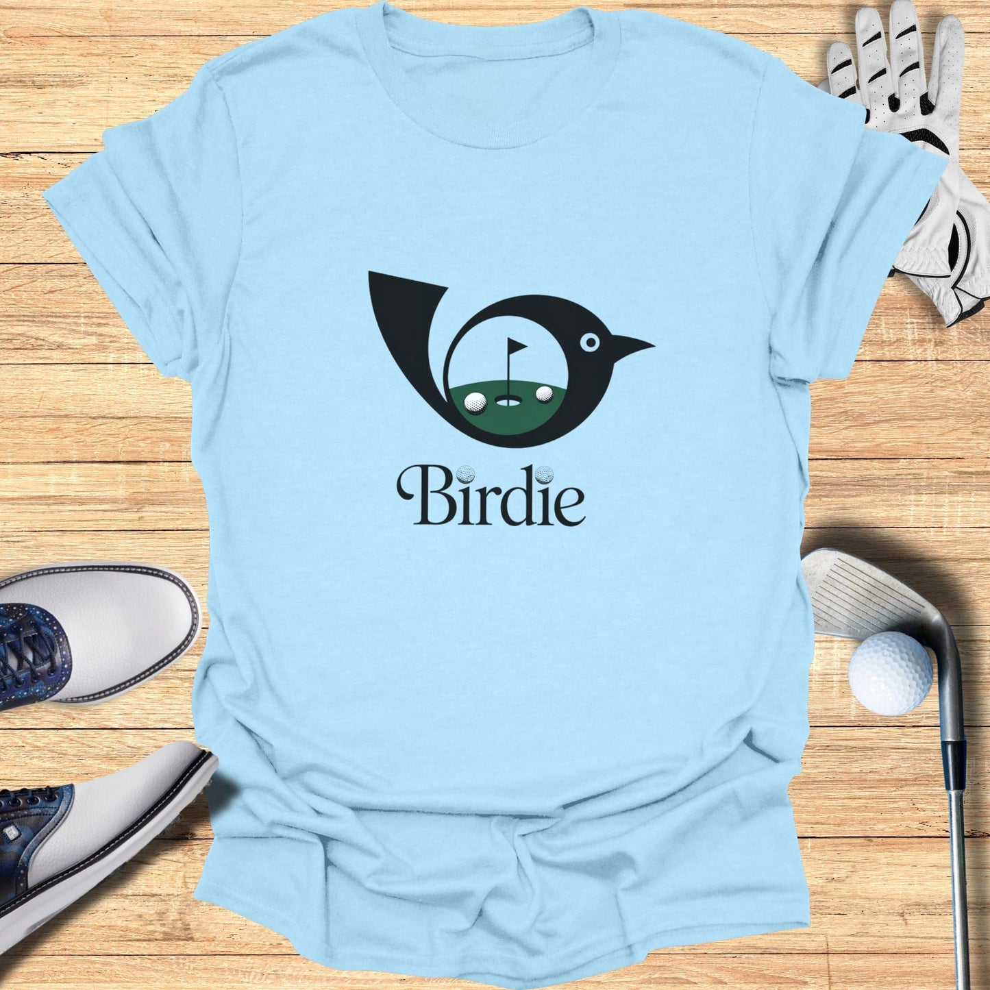 Golf Themed Birdie Graphic Tee Shirt
