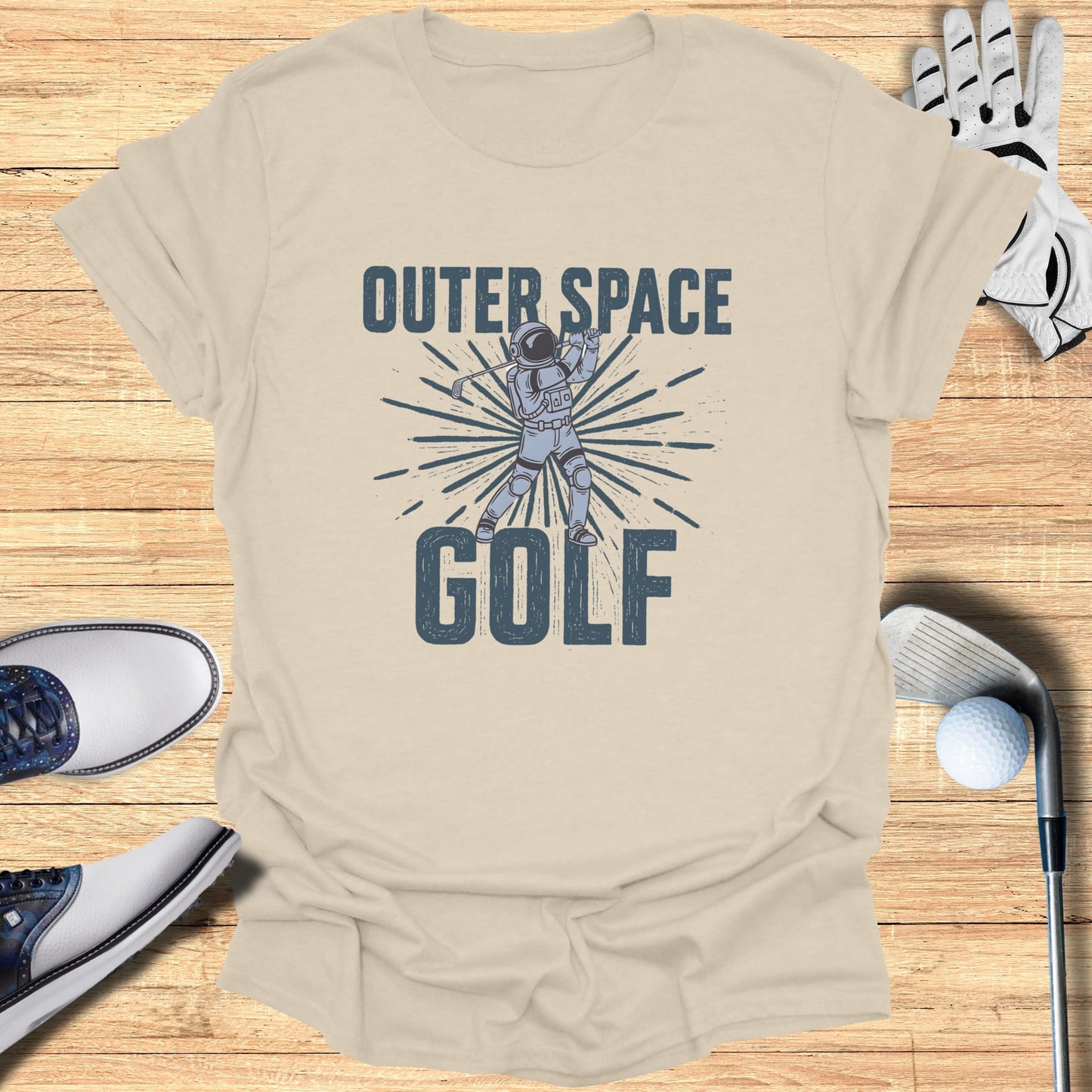 Astronaut golfing under "Outer Space Golf" text.