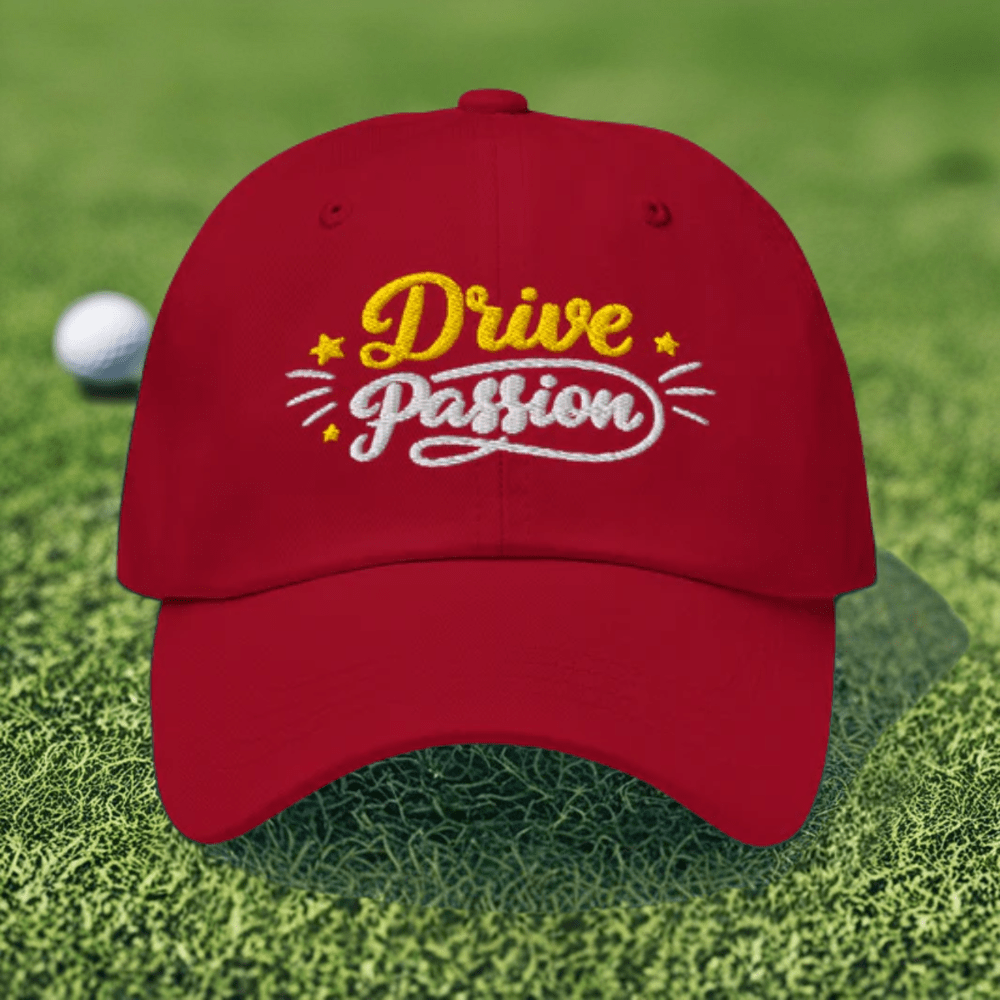 Drive Passion Stars Charming Stylish Embroidered Golf Cap - Funny Golf Tee by Swing Epic